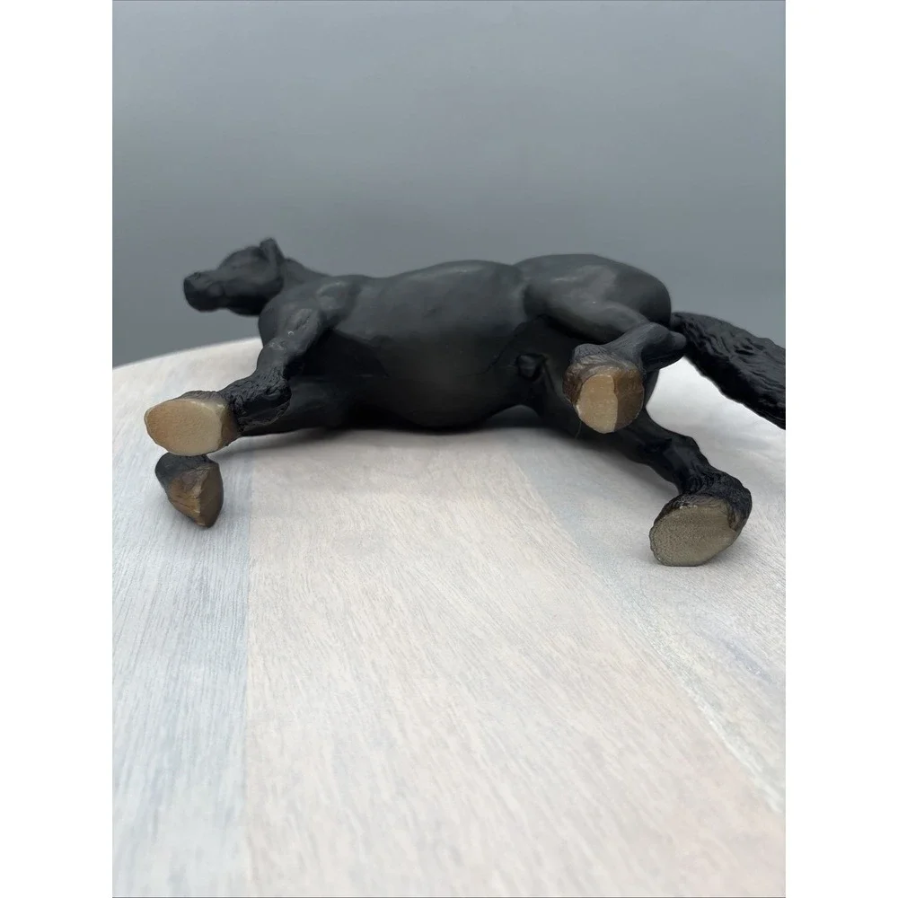 Friesian Stallion, Model #485, 1992-1995 Breyer Reeves Matte Black USA VTG